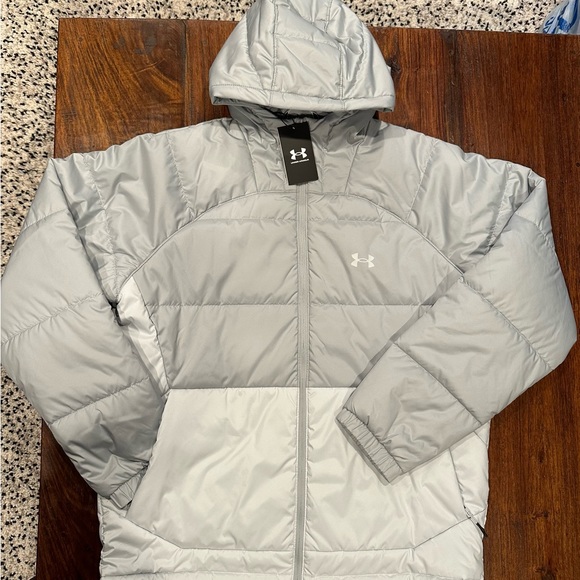 NWT! Under Armour Men's Storm Insulated Full-Zip Hooded Jacket Grey Size XL - Picture 12 of 14